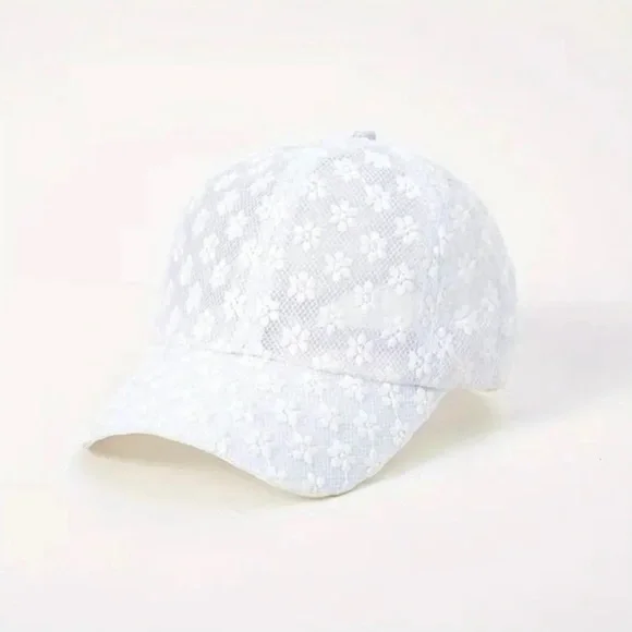 Boho White Lace Sun Hat - Picture 3 of 4